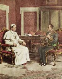 Pius XI una cum Benito Mussolini in audientia